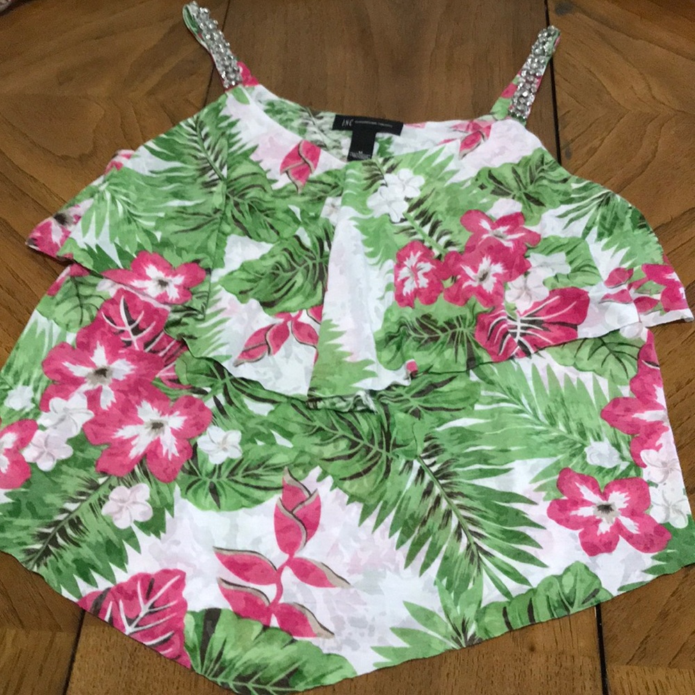 INC International Concepts Sequined Flower Top.